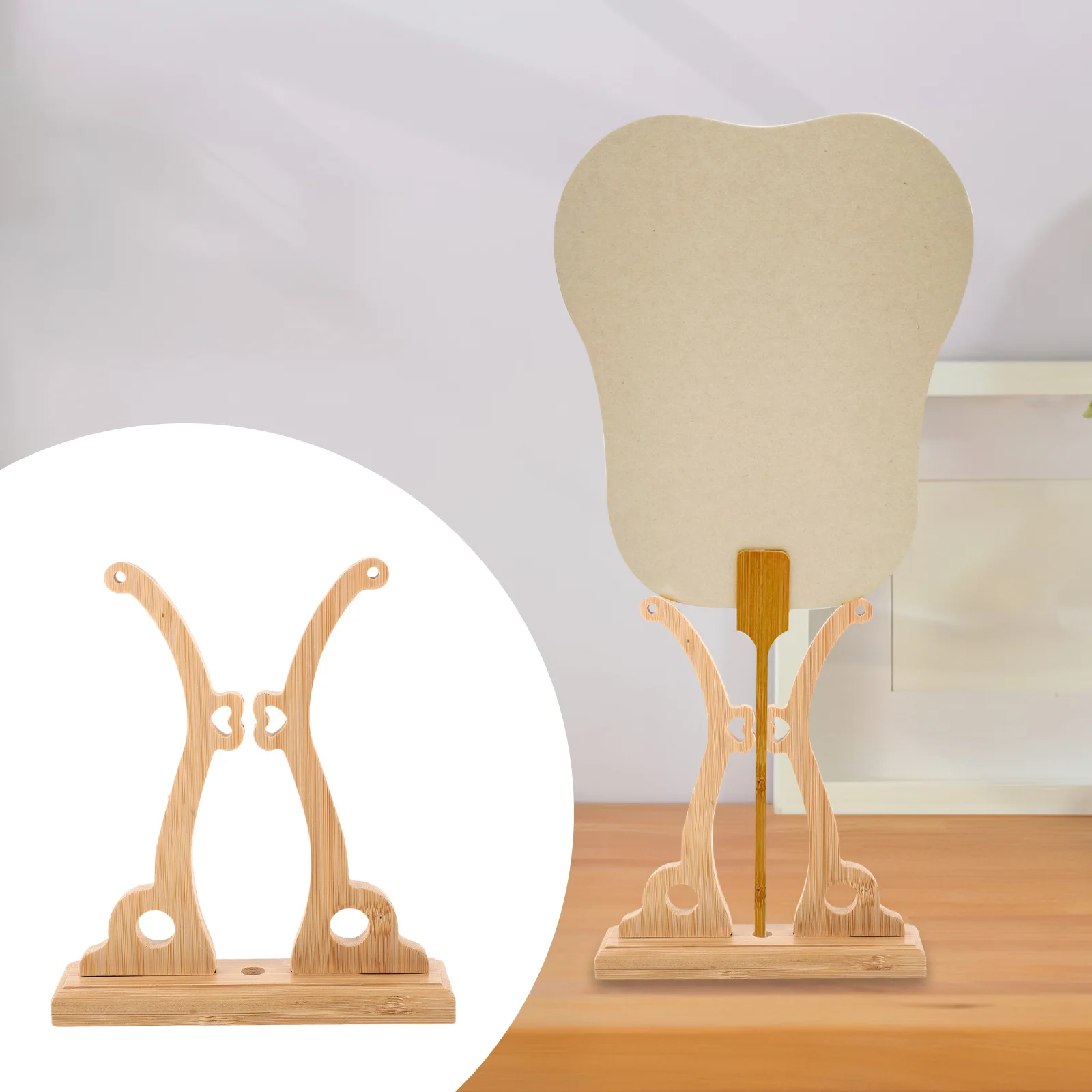

Wooden Folding Fan Holder Desktop Display Stand for Home Office Bookstore Party Wedding Exhibition Traditional