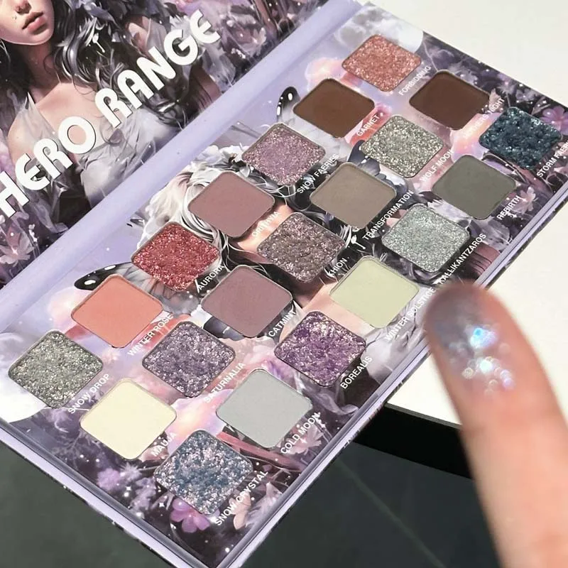 21-Color Chameleon Flashing Eyeshadow Palette Cold Moon Multi-functional Matte Shimmer Glitter Pigments Long-lasting Makeup