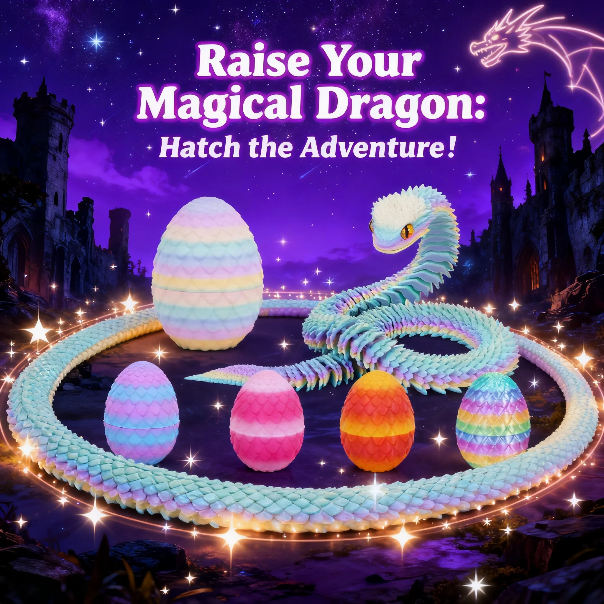 

Creative 3D Printing Action Figure Snake Egg Stress Relief Anime Toys Moveable Rotatable Desktop Gift Ornament