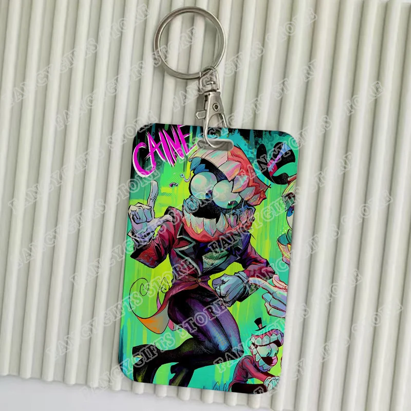 Cute Cartoon Chibi Keychains Holders Bank Bus ID Credit Cards Key Ring Chains