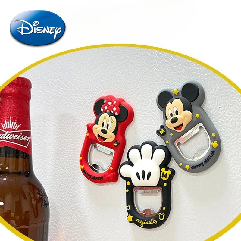 

Disney Mickey Mouse Bottle Opener Fridge Magnet Cartoon Kawaii Refrigerator Magnetic Sticker Whiteboard Message Home Decoration
