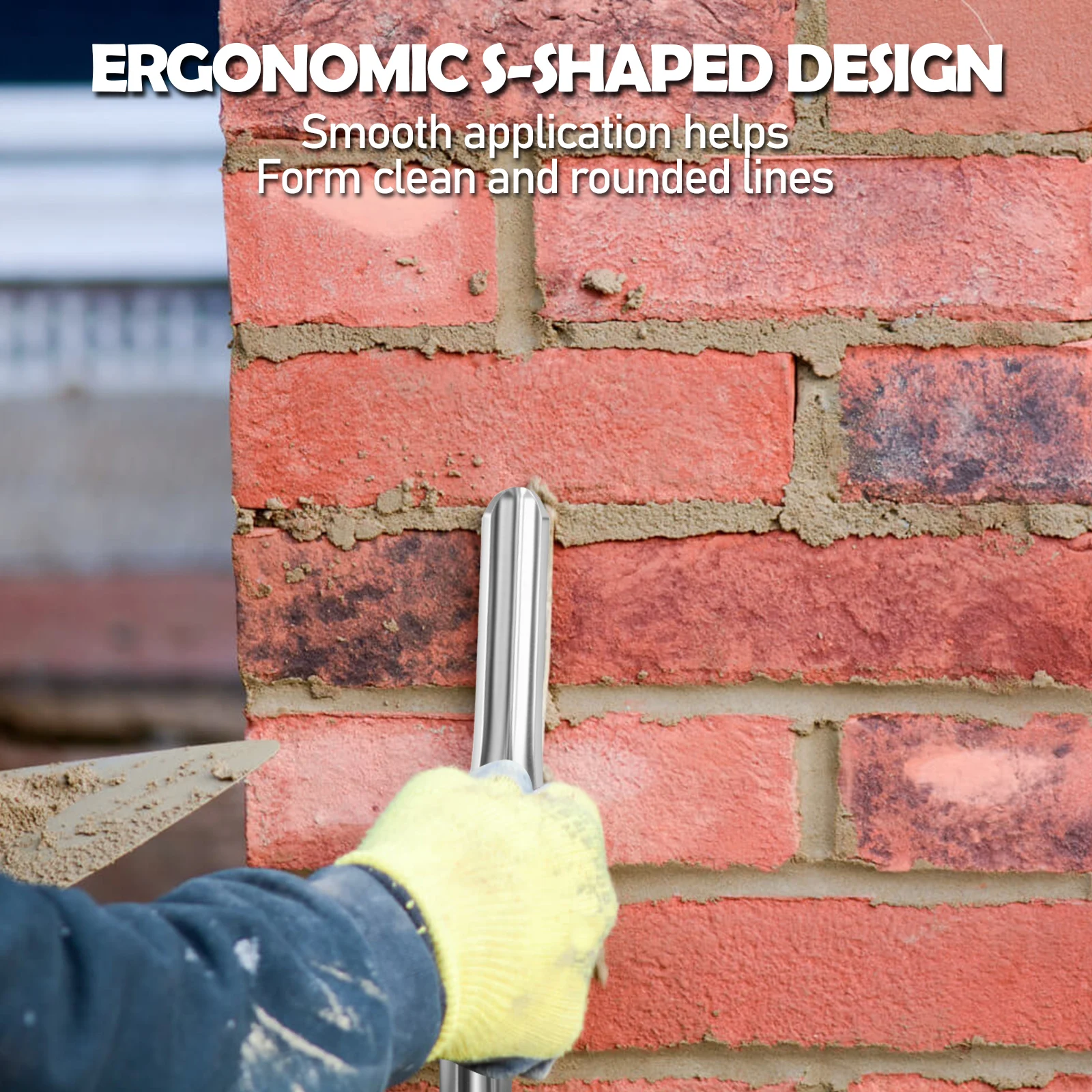 Tuck Pointing Tool Double Ended Masonry Jointer Concrete Brick Block Straightener Tool Wall for Cement Pointing Trowel Tuck Tool