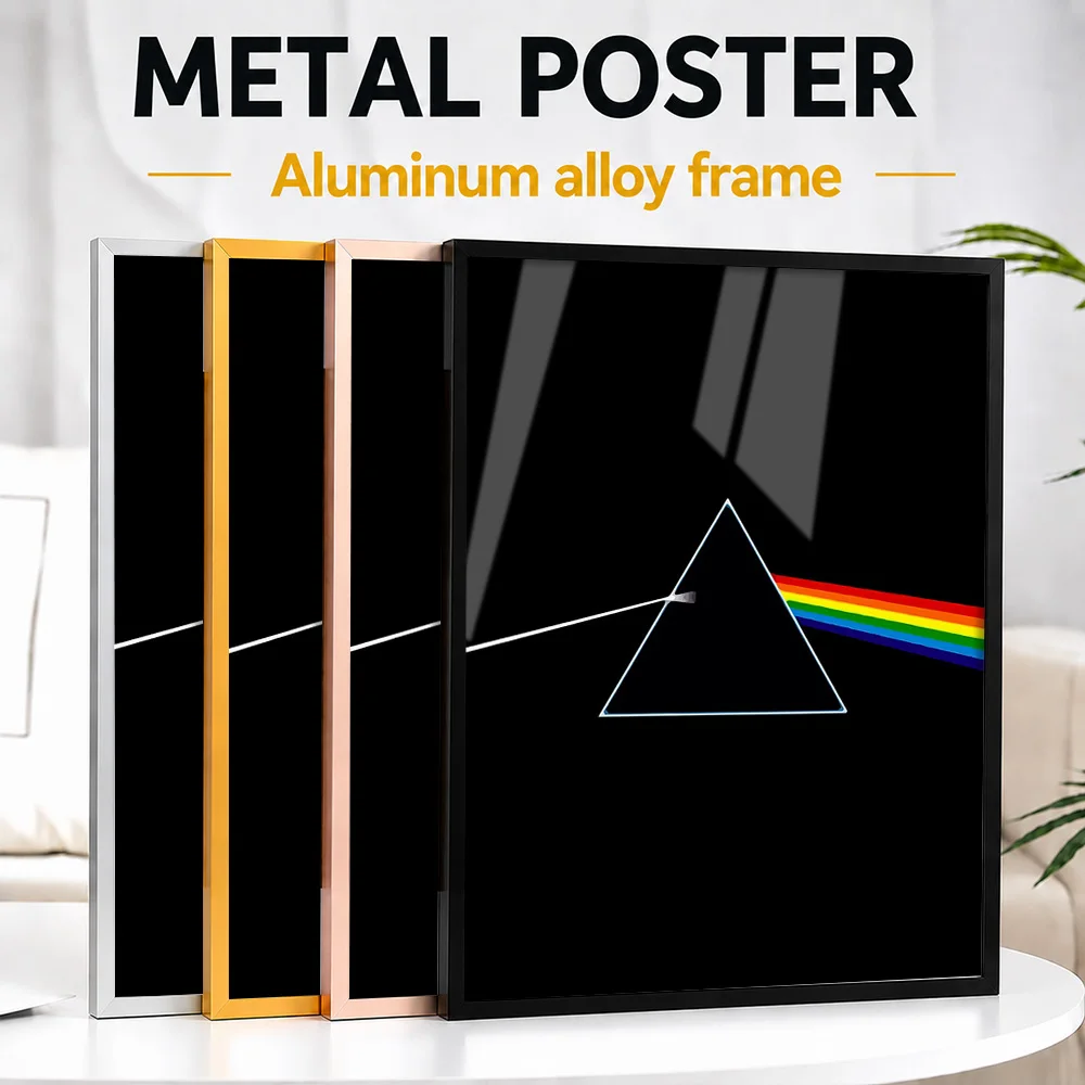 Pink Floyd Metal Poster With Aluminum Alloy Frame Personalized Photo Bold Music Style Wall Art For Studio Unique Listener Gift