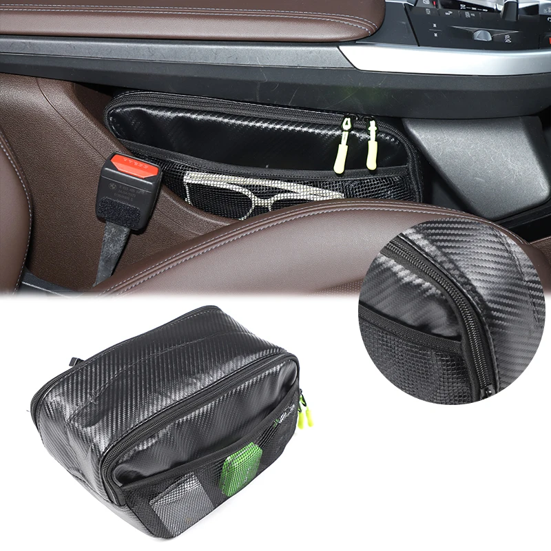 

For BMW X1 iX1 U11 2023+ Oxford cloth carbon fiber car center control lower storage bag car modification accessories