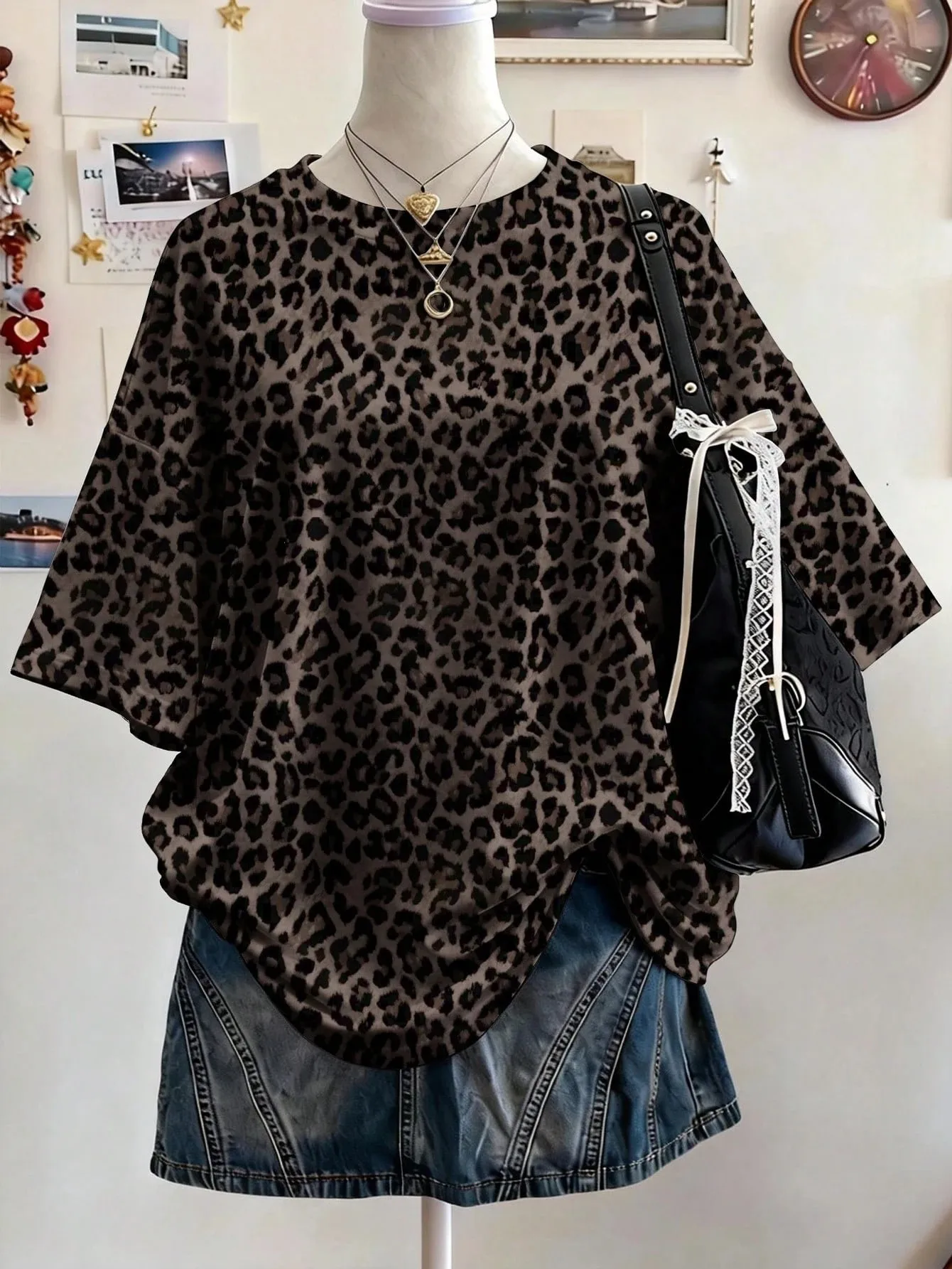 2026 Latest Fashion Women's Leopard Tiger Printed T-shirt Summer Men Women Y2K Casual Loose Large Short SleeveWomen's Clothing