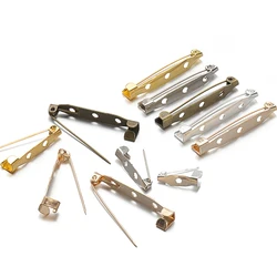 50 piezas 15/20/25/30/35mm 5 colores broches de Metal configuración Base broches de seguridad en blanco Base para hacer joyas DIY