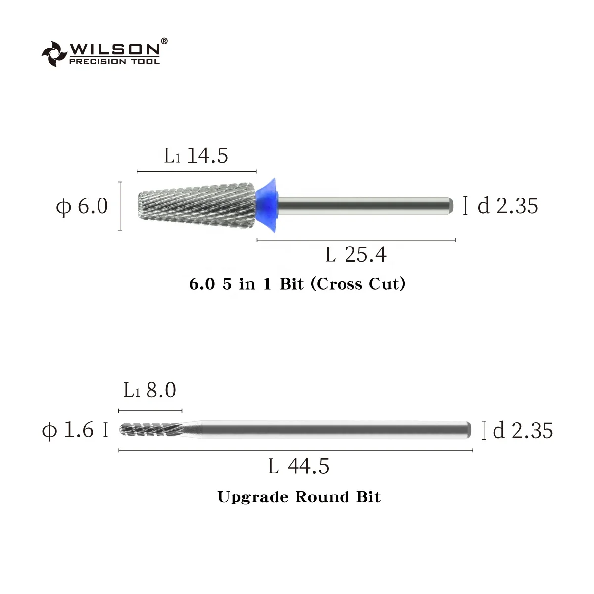 A000044 Manicure Nail Kit/ Uncoated WILSON Customized carbide nail bit OEM OEM nail drill bit set