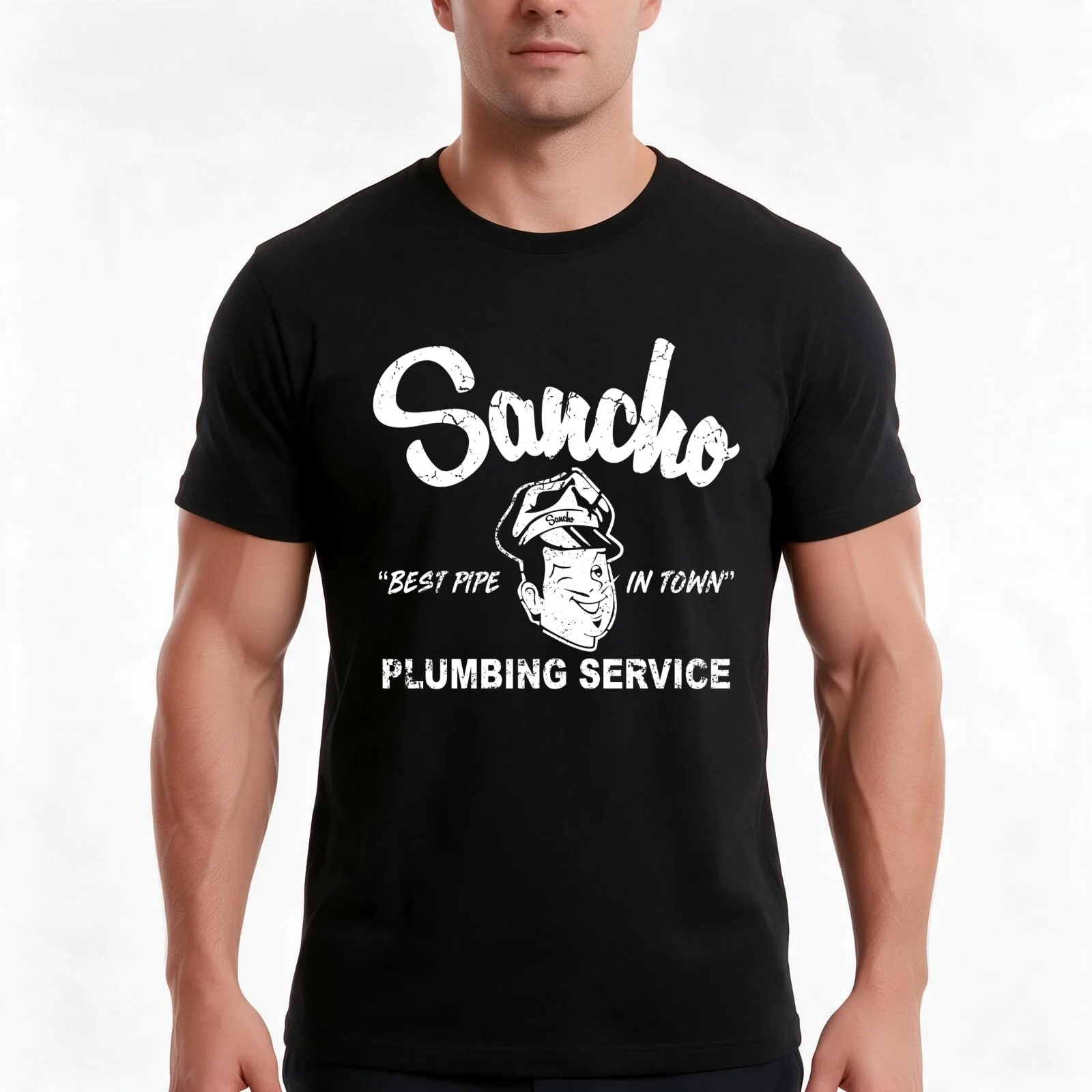 Sancho Plumbing Service Best T-Shirt Summer Casual Cotton Tee Oversized Streetwear Tops Vintage Graphic Print 100% Cotton