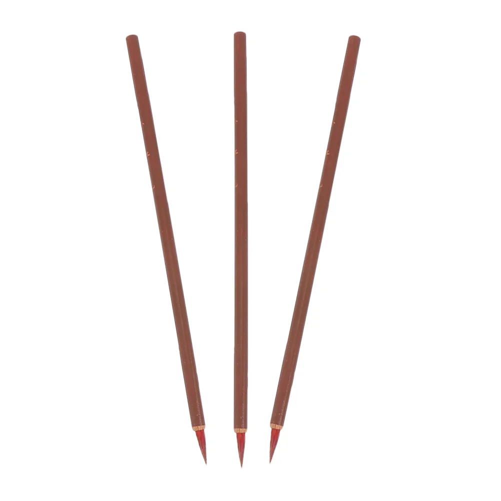 3 Pcs Little Red Writing Brush Traditional Calligraphy for Painting Delicate Pens Chinese Ink