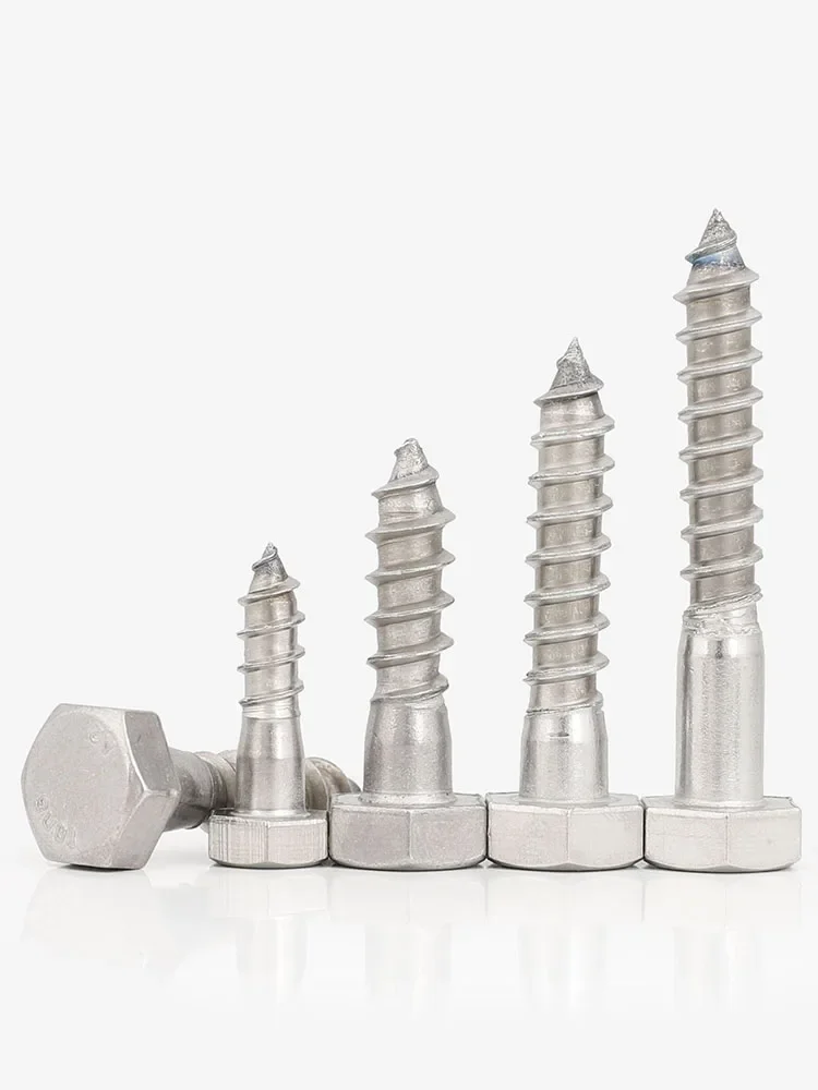 1 ~ 5 buah M6 M8 M10 M12 kepala Hex eksternal sekrup Self Tapping 304 baja tahan karat luar kepala Hexagon baut kayu panjang 30-150mm