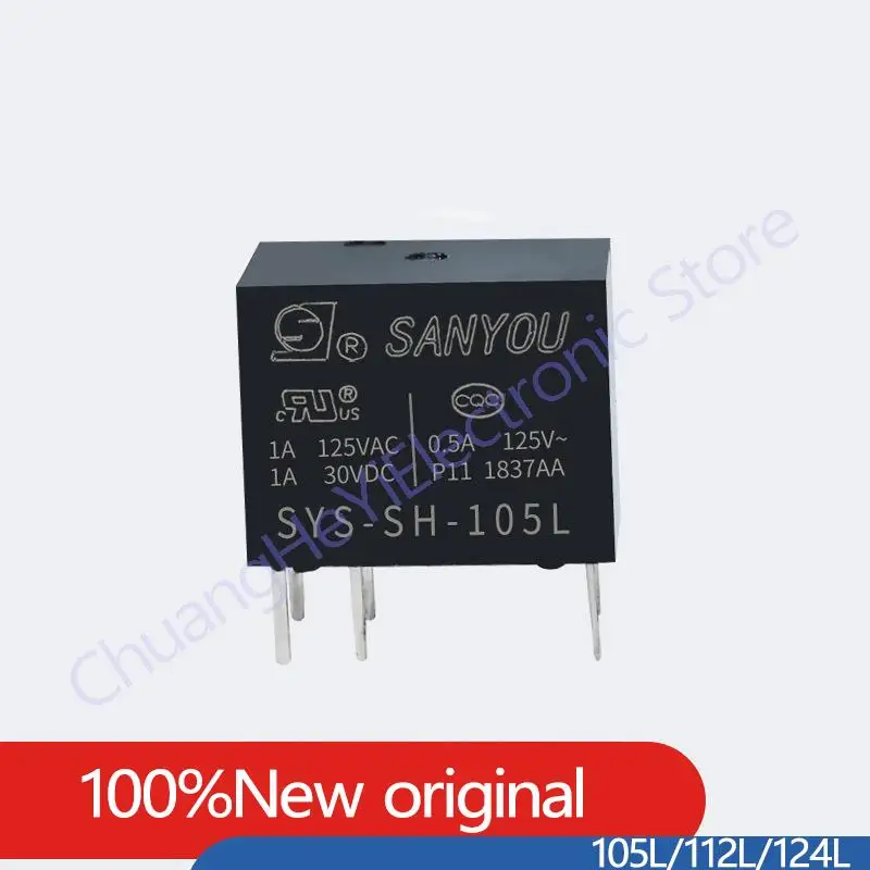 5Pcs/lot SANYOU relay SYS-S-105L 5VDC SYS-S-112L 12VDC SYS-S-124L 24VDC 6PIN 1A Replaceable G5V-1-5VDC 12VDC 24VDC HFD23-012-1ZS