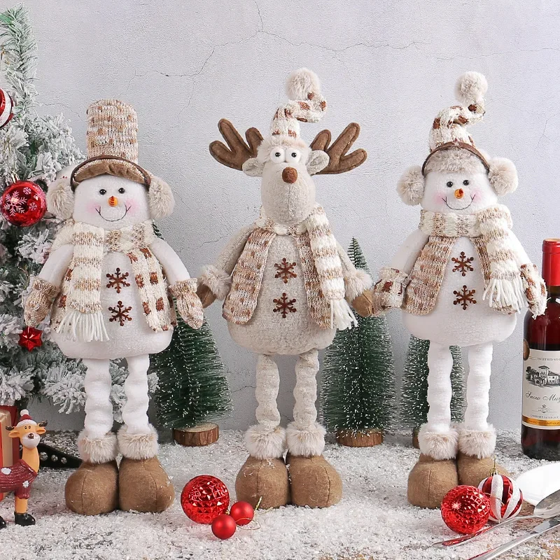 

Wholesale Christmas Decorations Factory Doll Knit Deer Santa Claus Expandable Figurine Window Scene Arrangement Ornament