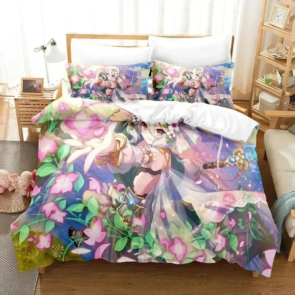 Anime Game Princess Connect! ReDive Bedding Set Duvet Cover Bed Set Quilt Cover Pillowcase Comforter king Queen Size Boy Adult