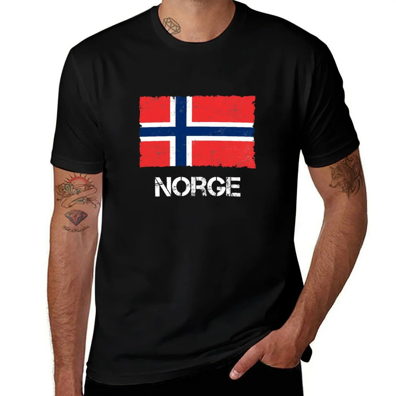 

Norge Norway vintage flag used look T-Shirt Work Outdoor T-Shirt for Men