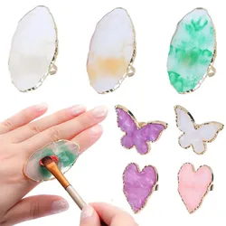Rim Agate Finger Ring Painting Palette Foundation Mixing Pigment Holder Nail Art Plate Tips Nail Art Palette Nail Display Stand