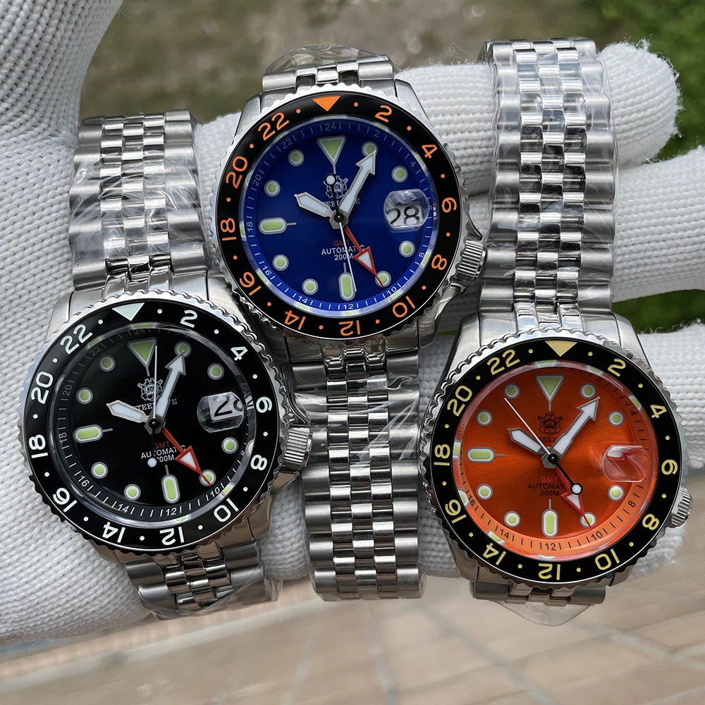 STEELDIVE SD1994 New Mechanical GMT Watch Sapphire bezel 200M Waterproof 4 Pointers NH34 Auto Movement  Dive Wristwatch