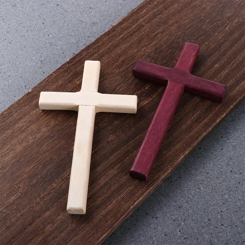 Wooden Large Long Jesus Prayer Religious Charm Christian Pendant Christian Decor Cross Ornaments
