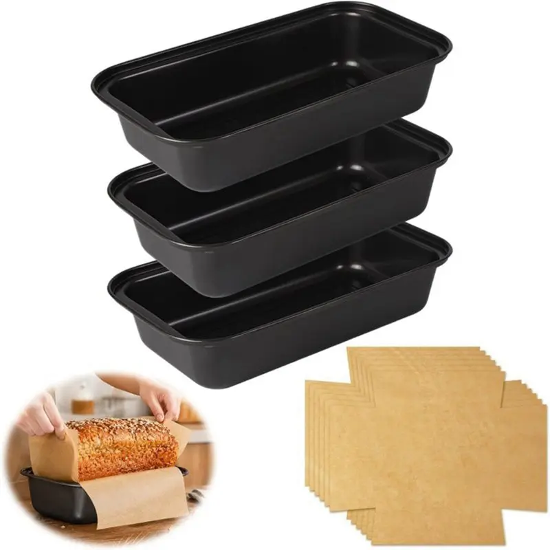 Y51A-Loaf Pan Set With Nonstick Bread Pan And Loaf Liners For Homemade Breads Cakes Sourdough Banana Sandwich Bread