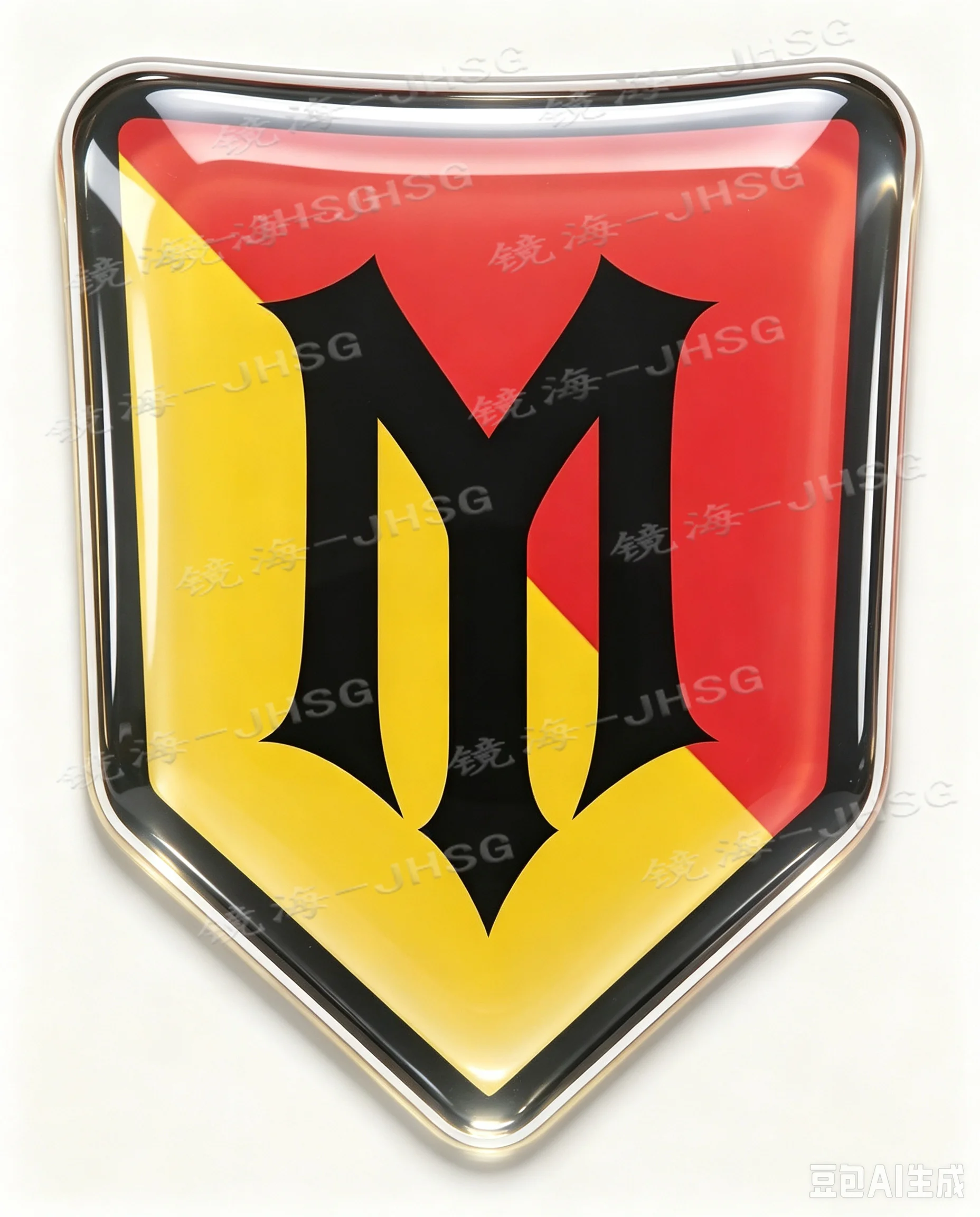 3D Shield Letter Car Badge Personalized First Letter Vinyl Decal Waterproof, Suitable for Front Truck Car Decoration