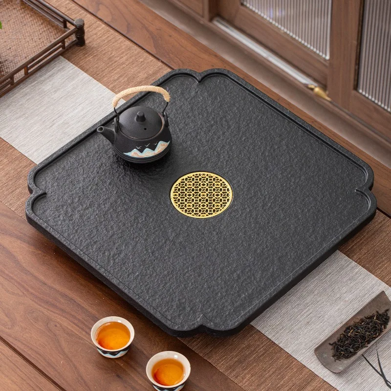 Plateau de service nordique en marbre, accessoires de table, valet de bureau, plateau à thé avec drainage, petite bandeja d'accueil, produits pour la maison