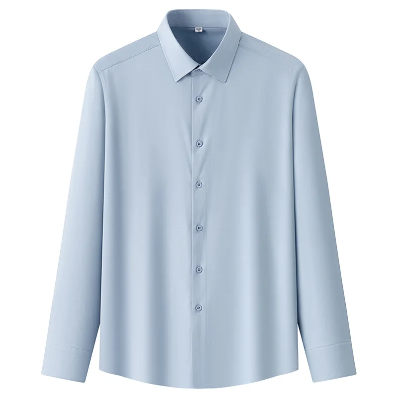 Man Shirt Plus Size Big and Tall 10XL Modal Silk Polyester Casual Long Sleeve Men's Shirt Work White Shirt for Men Long Sleeve