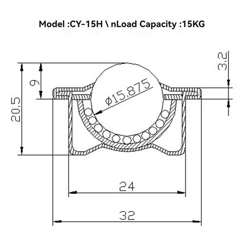 5/8inch Roller Ball Transfer Bearing, 40PCS Transfer Bearing Casters