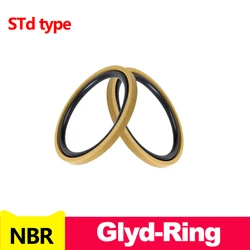 1Pcs Glyd-Ring Hydraulic Cylinder Reciprocating Seal STD Hole Shaft Two-Way Piston Rod Combination Wear Ring Nitrile Rubber Buna