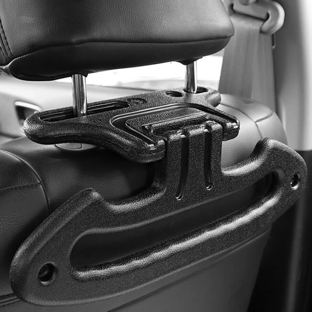 

Coat Rack Black Abs Clothes Holder For Cars No Tools Seat Headrest Hook Suits Shirts Groceries Handbags Clothes Hanger For Car