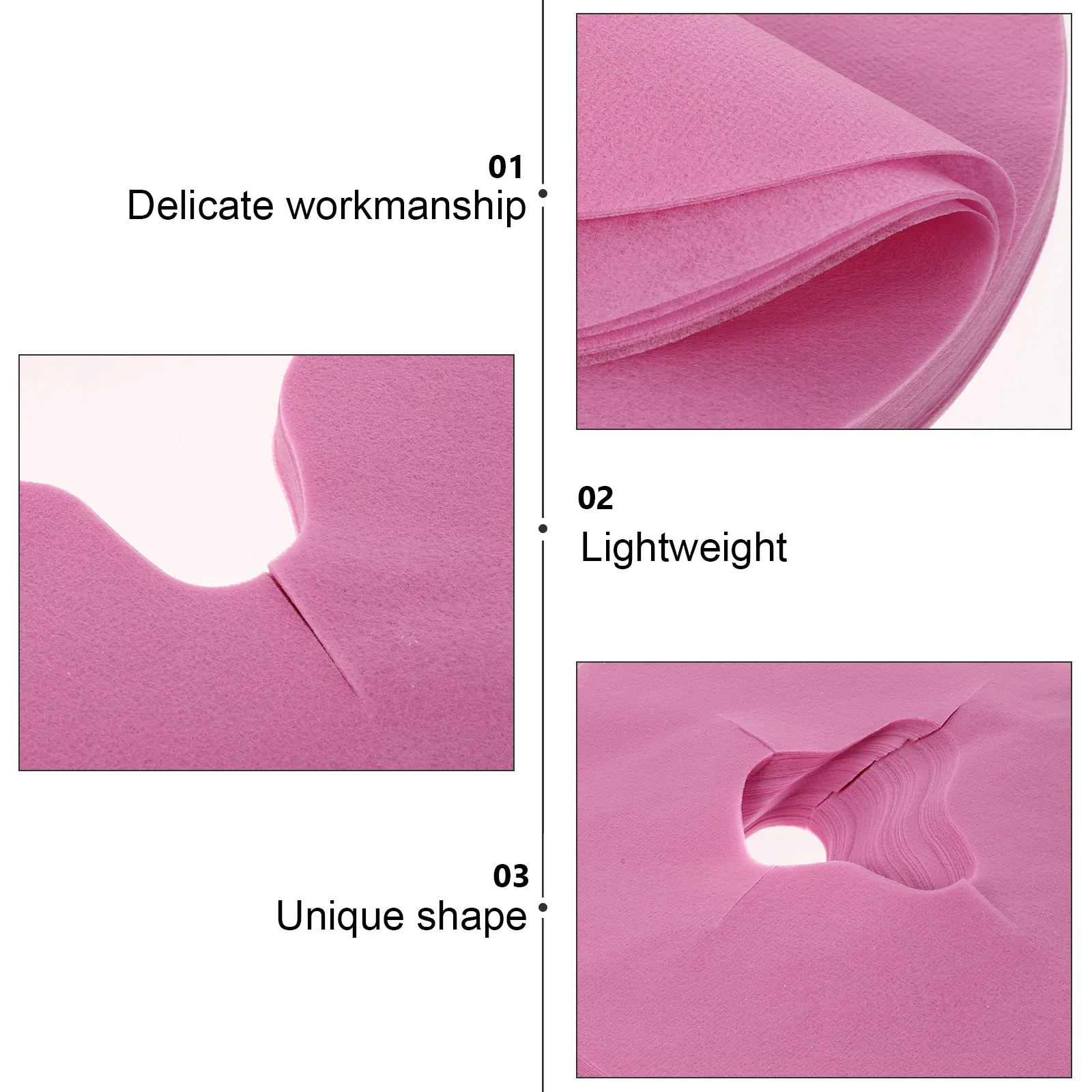 

100 Pcs Disposable Lying Pillow Case Non-woven Headrest Pads Coverings for Massage Tables Safe Fabric with Hole