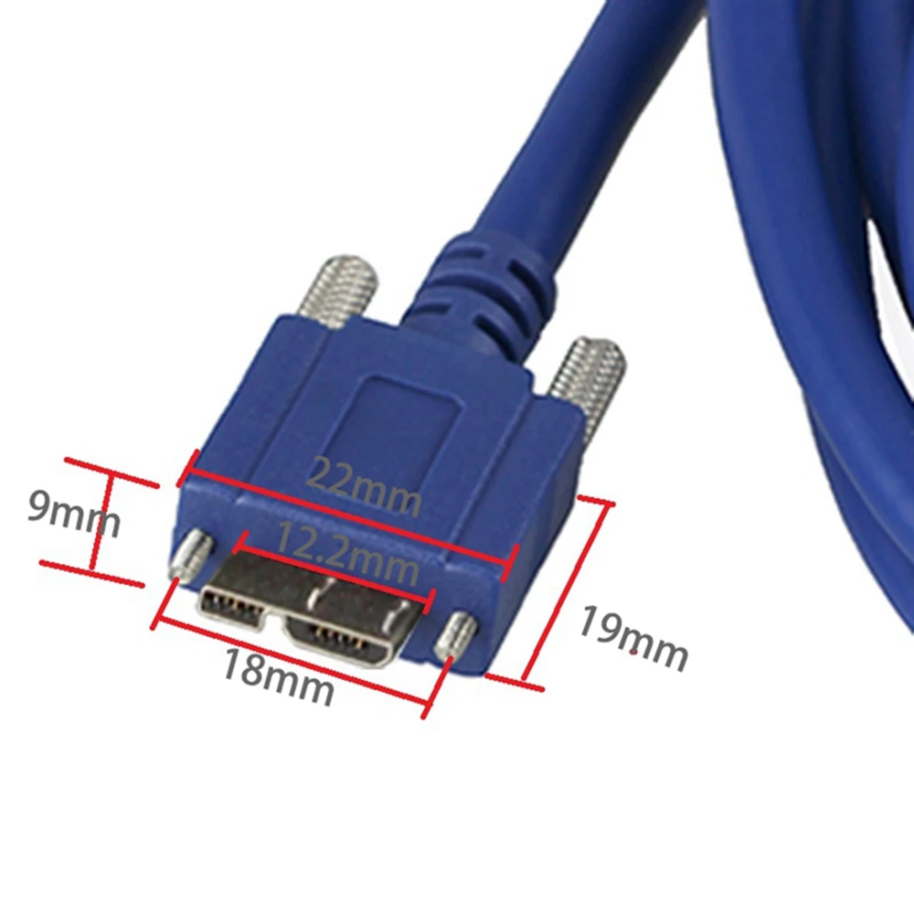 5Gbps Micro B USB 3.0 Micro B Cable Wire With Panel Mount Screw Lock Connector Cord Prevent Come off 0.6m 1m 1.8m 3m