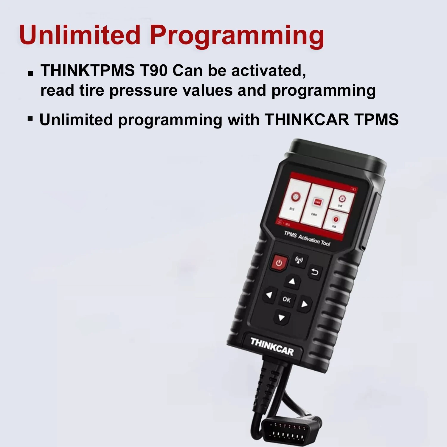 ThinkCar TP T90 Pro THINKTPMS V1.36 TPMS مبرمج Obd2 سيارة تشخيص خطأ رمز سيارة ضغط الإطارات أداة TPMS أداة خدمة الاستشعار