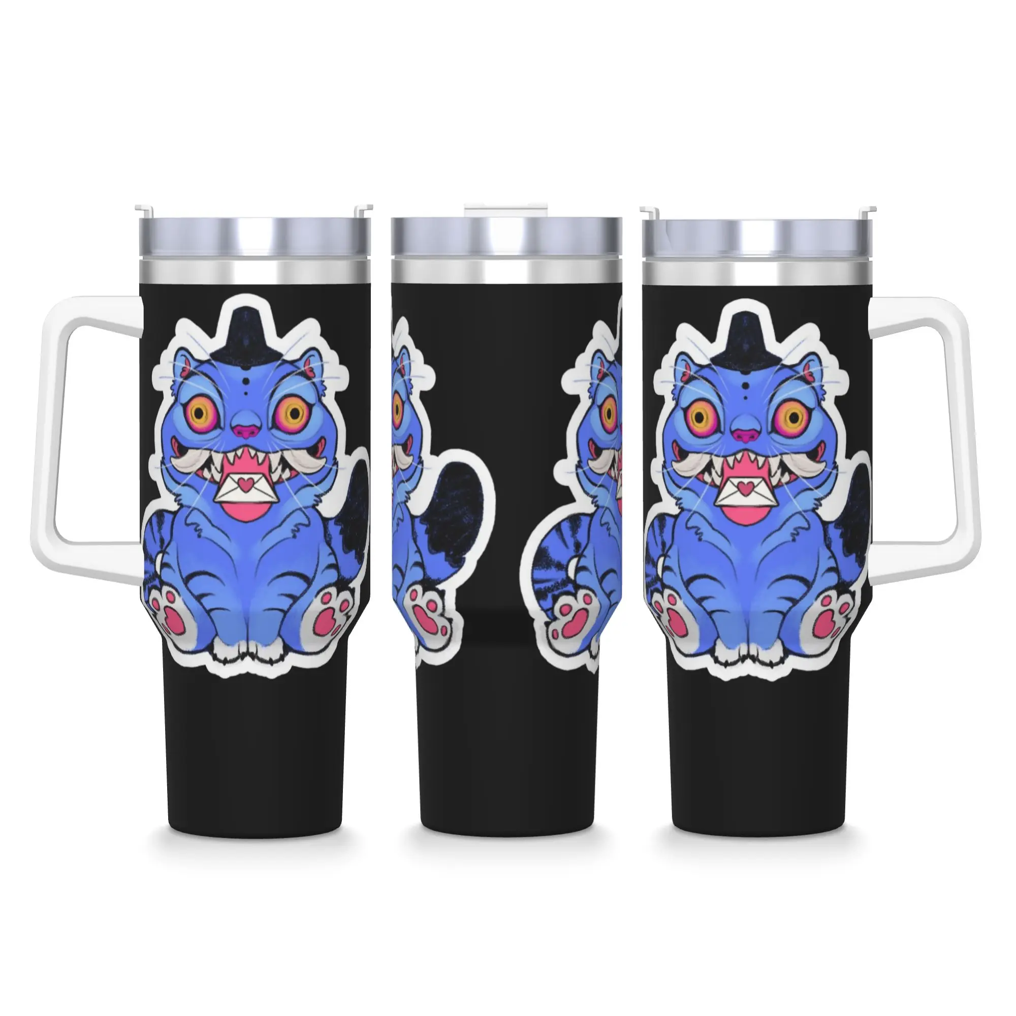 

Stainless Steel Tumbler KPop Demon Hunters Tiger Car Mugs With Straws Travel Hot Drinks Water Bottle Portable Large Thermal Cups