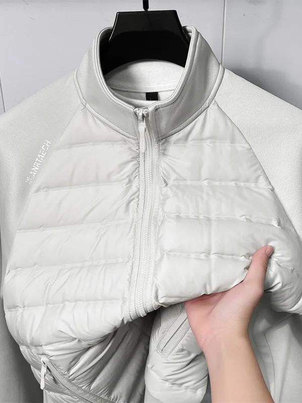 

Men's Faion down Jaet Windproof Warm Lightweight Fce Lined Stand Collar Outdoor Sports Coat Sli Autumn Winter New ...