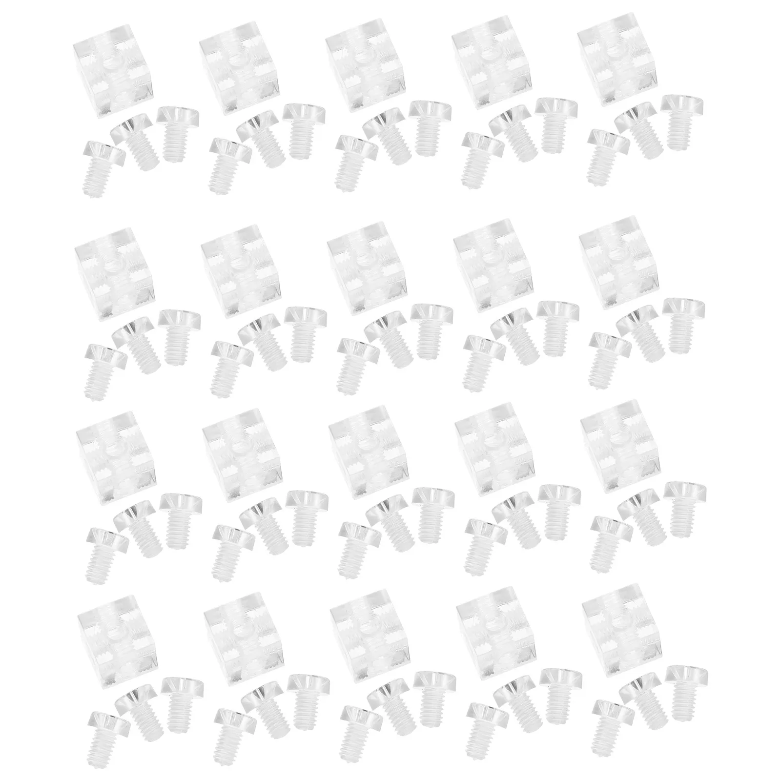 20Sets Transparent Acrylic Corner Brackets Clear Plastic Cube Display Box Joint Screws Furniture Reinforcement Brackets Home