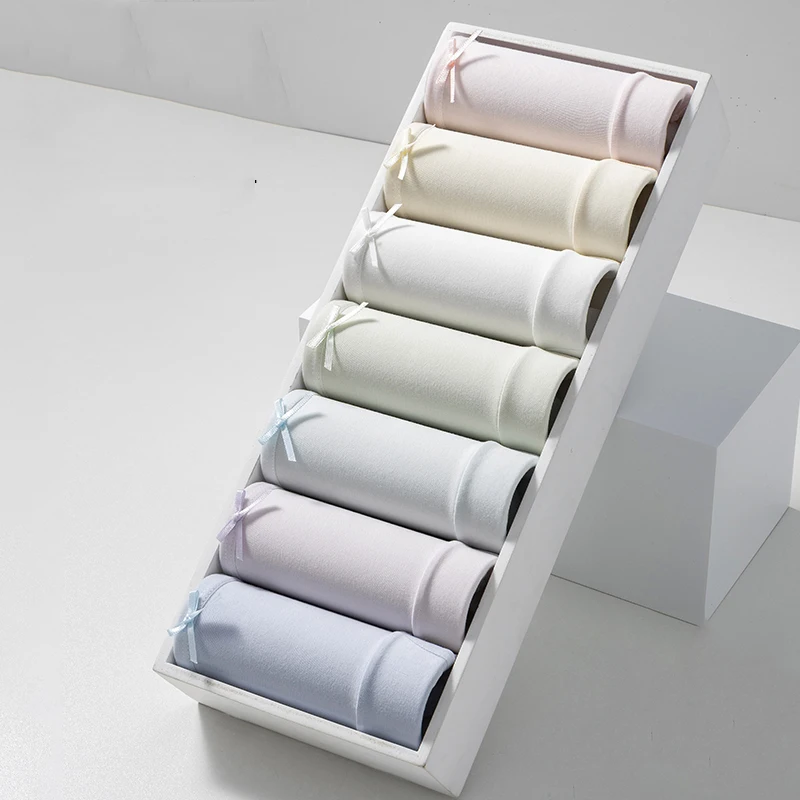 7Pcs Women Panties Breathable Underwear Girls Briefs Solid Week Pants Cotton Underpants Sexy Low Waist Panty Female Lingerie