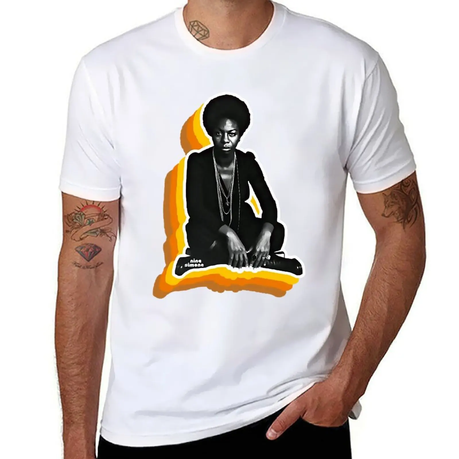 

Nina Simone Retro Fade T-Shirt t shirts cotton 100% man tshirt T-Shirt
