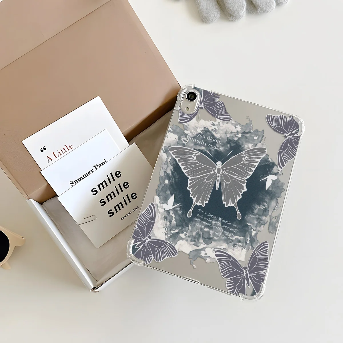 High Transparency Printed Tablet Case for Samsung Galaxy Tab S9 S10 FE A9 A11 S7 S8 S9 Plus Cover Butterfly Inspirational Quote