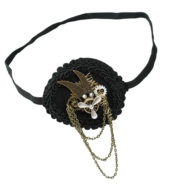 Steampunk tandwiel Sleepmaskers Zacht vriendelijke stof snel aanpassende riem voor kinderen volwassenen kostuum feest D08E