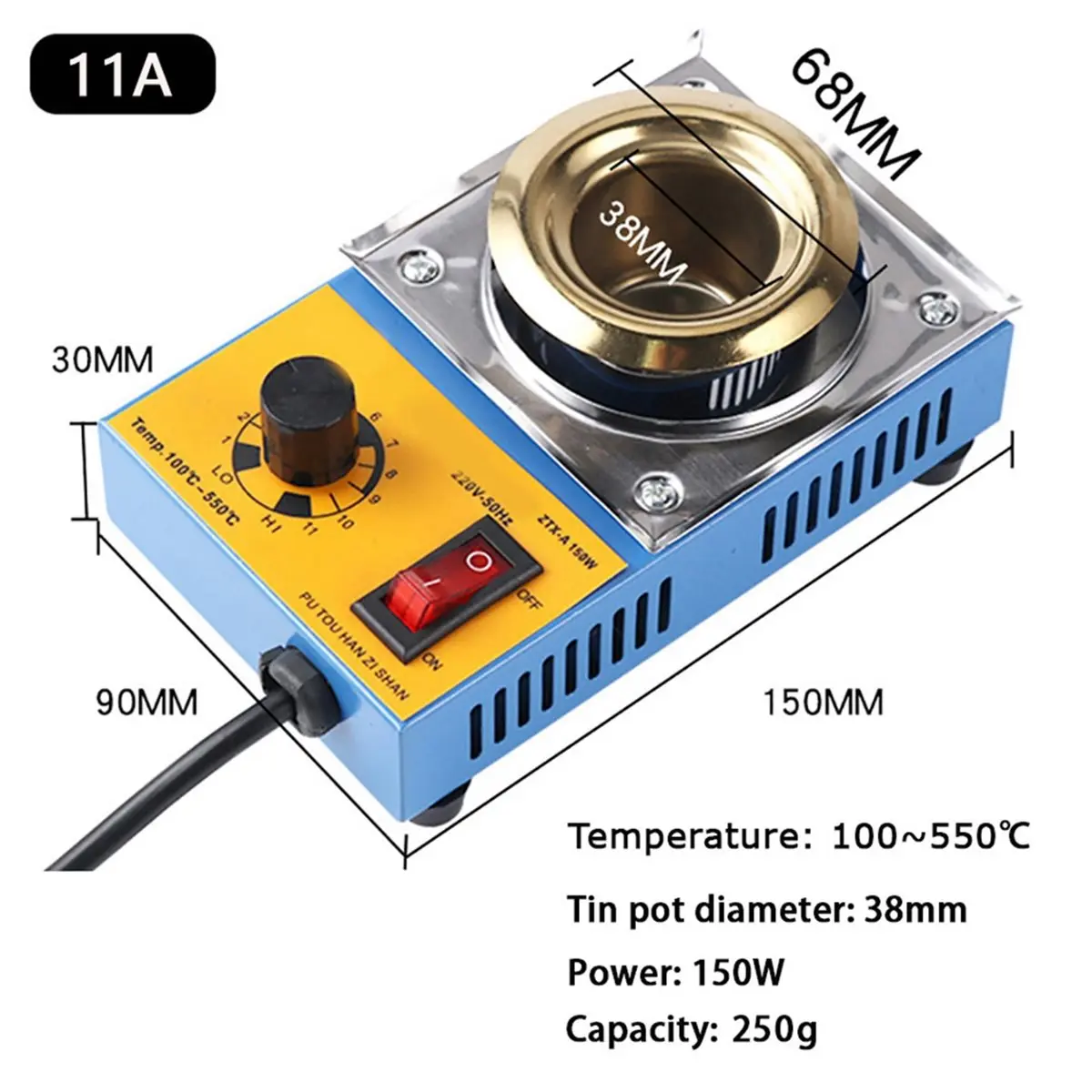 220V Adjustable Temperature Solder Pot Tin Stove Melting EU Plug Soldering Station Metal