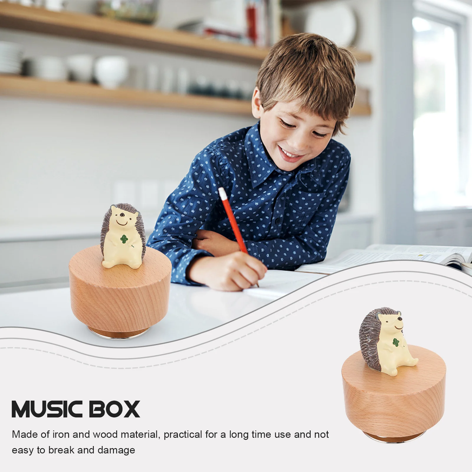 

Lovely Round Music Box with Cartoon Figure Melody for Sleeping Atmosphere Desktop Adornment Gift for Friends Housewarming