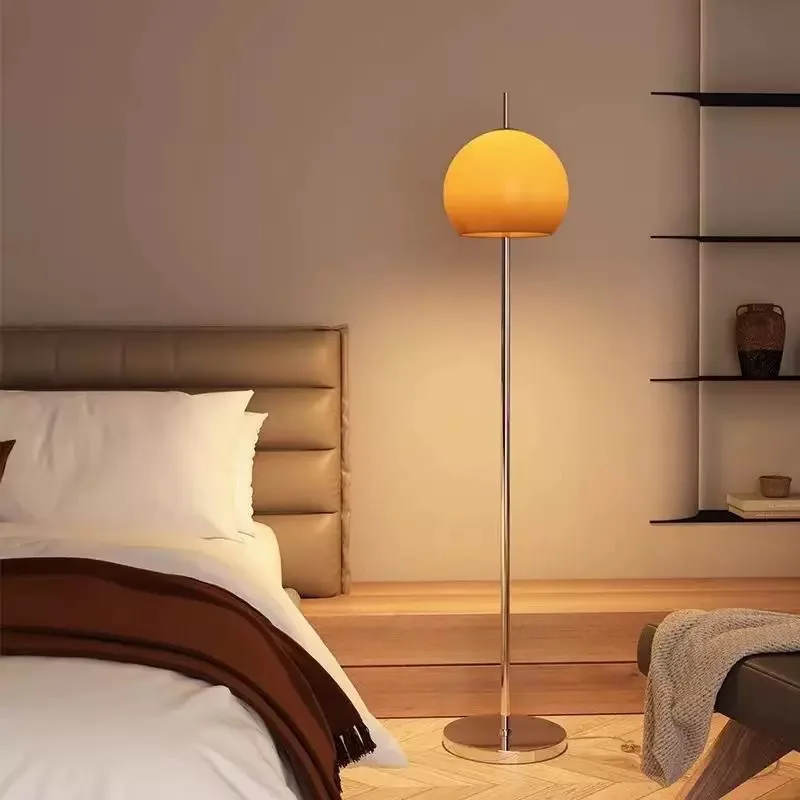 Bauhaus Vintage Mushroom Floor Lamp Gradient Orange LED Standing Light for Living Room Bedroom Ambience Decor