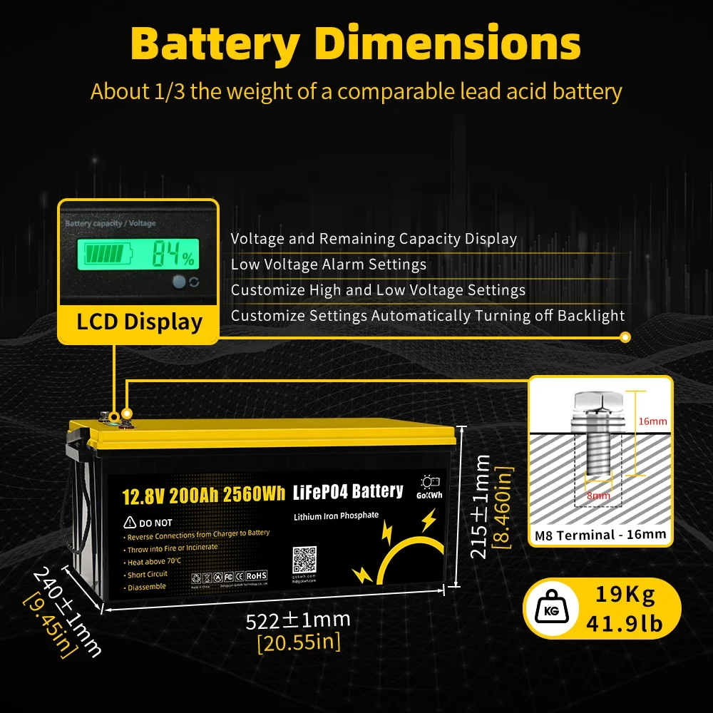 Free Shipping Lithium ion Batteries 12V 100Ah 200Ah Solar 12 Volt for RV Boat Golf Cart Home Energy Storage