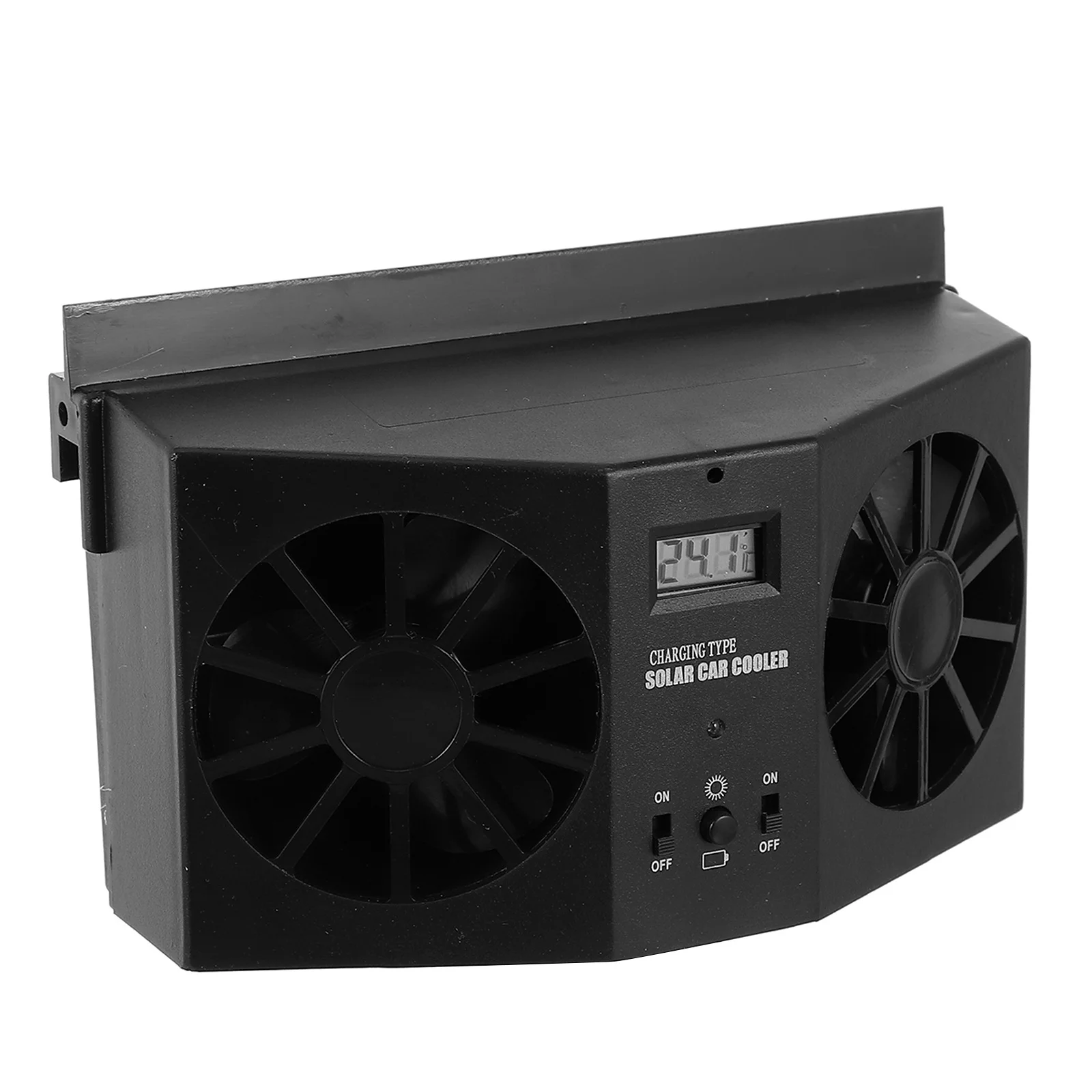 

Car Window Fan Solar Powered Cooler Backseat Compact ABS Strong Durable Eliminate Smell Driving Environment Simple Installation