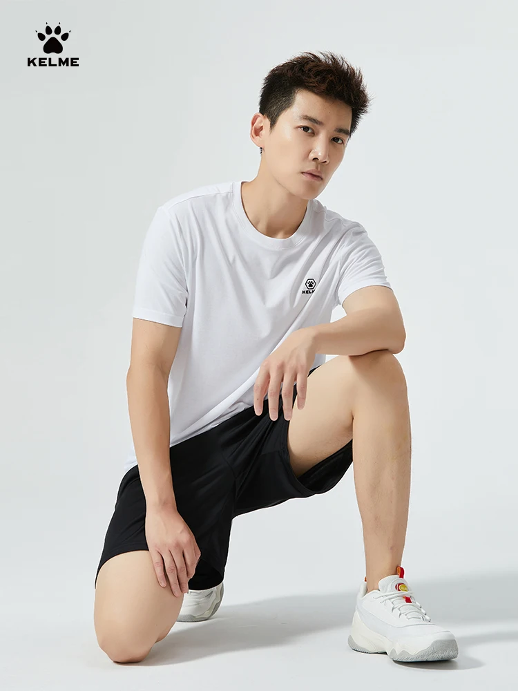 KELME T-shirt men's summer new round neck cotton breathable short-sleeved thin section of sports and leisure unicolored tops