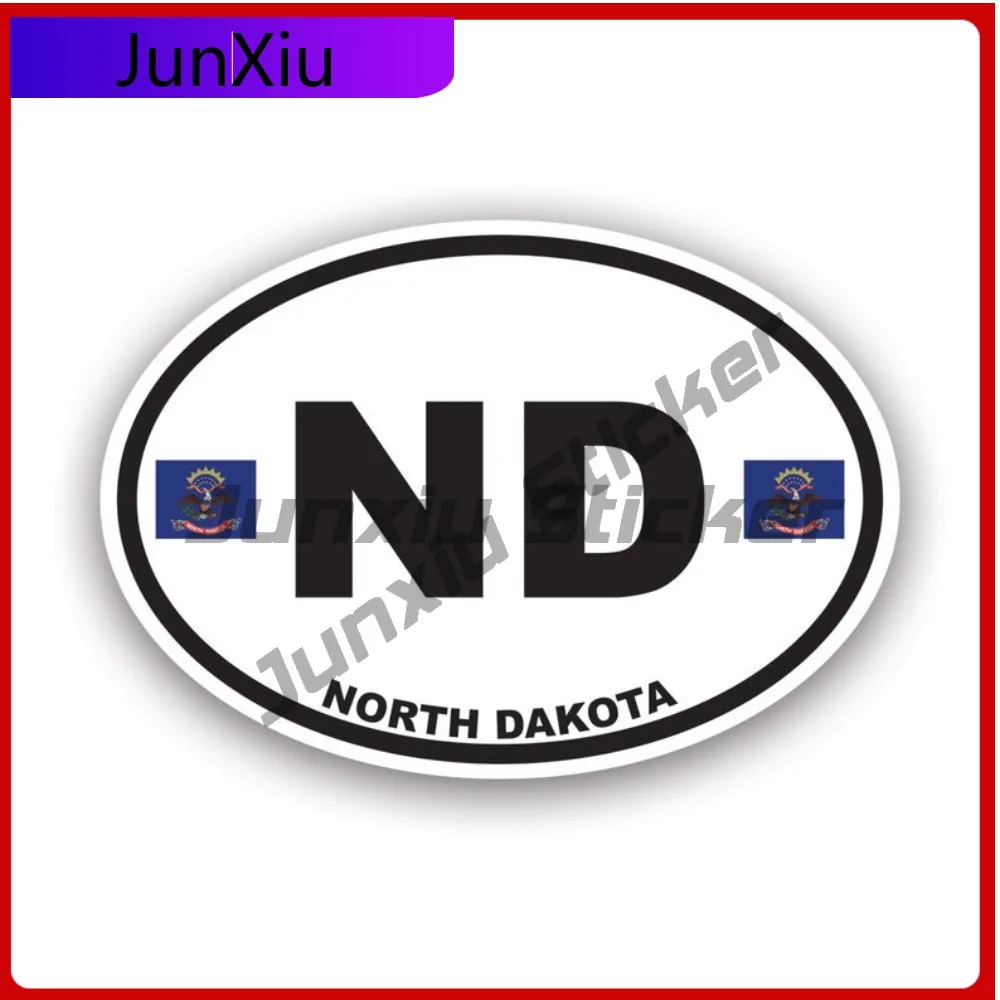 

North Dakota Flag Sun Resistant Scratch Resistant Vintage For Helmet Rear Windshield Car Window No Residue Easy Apply