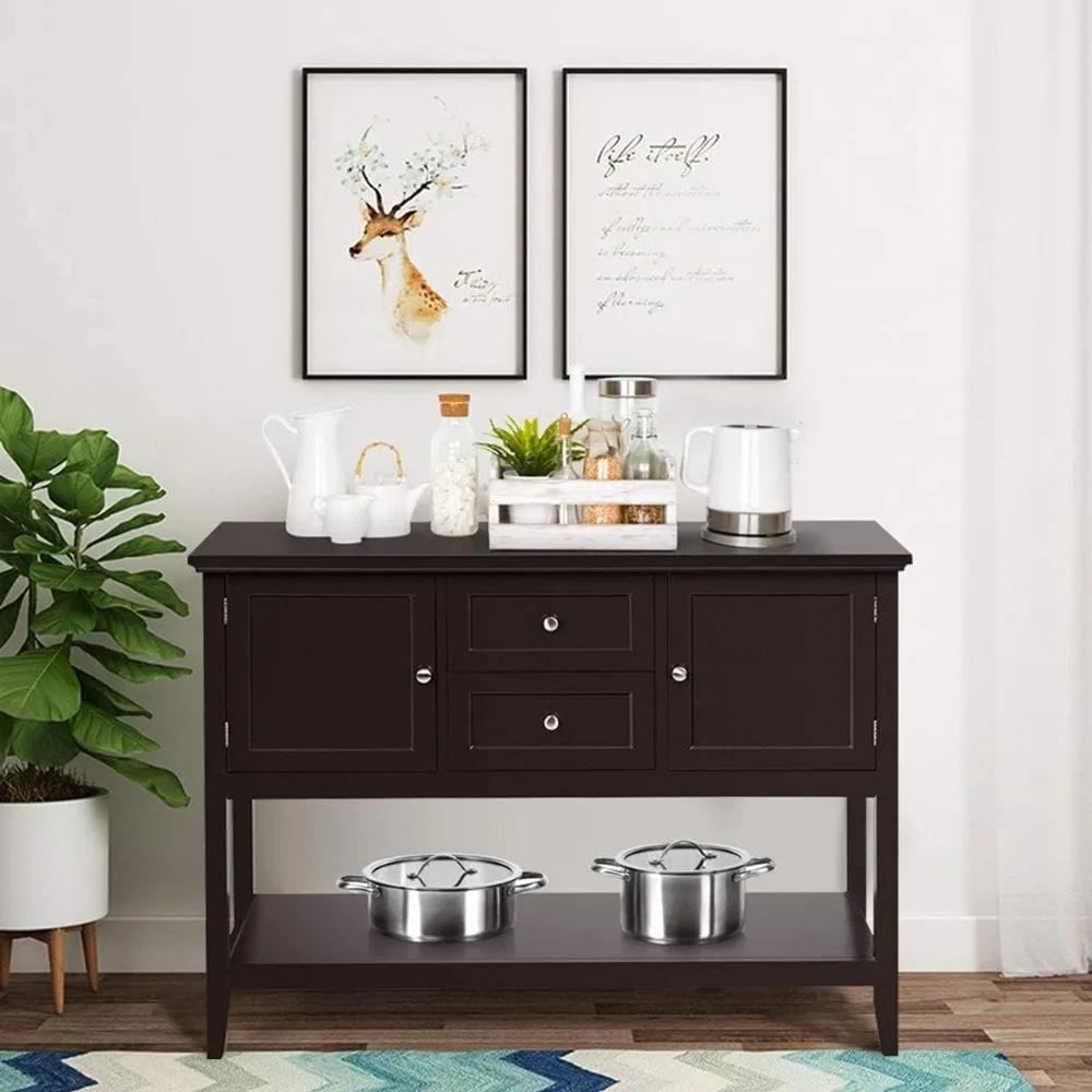 Credenza Buffet Goplus con cassetto, caffè