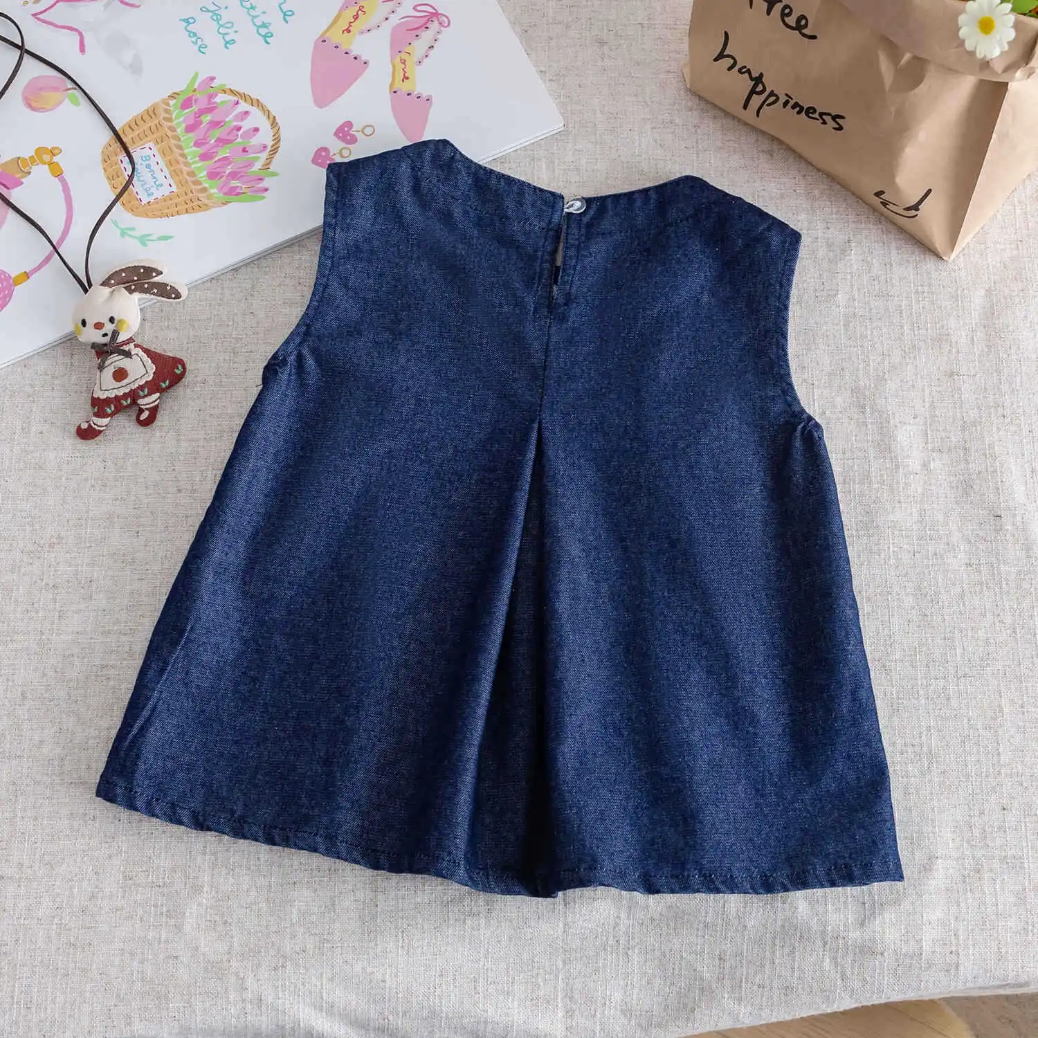 Girls Denim Vest Skirt 2025 Summer New Children's Foreign Style Fashionable Sleeveless Dress Baby Girl Skirt Trend