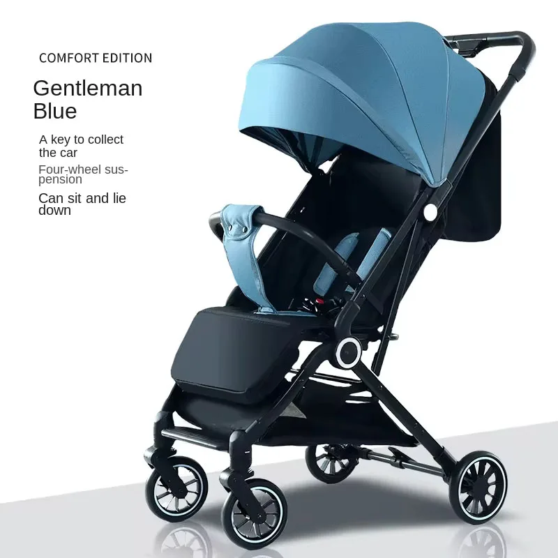 

Lightweight Stroller Can Sit or Lie Down High Landscape Newborn Baby Two-way Swivel Seat Foldable Four-wheeled Baby Stroller