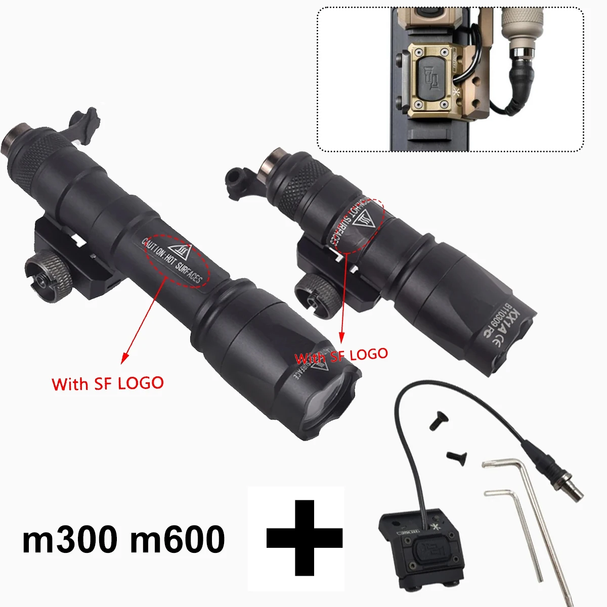 

Surefire M300 M600 Flashlight With UNIT Modbutton Lite Pressure Switch 20mm Rail Rifle Airsoft M600C M600B Scout Light Aluminum