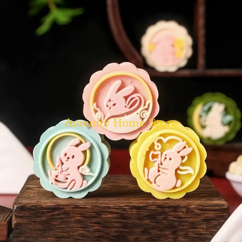 F26C Hand Pressure Mooncake Decor Mooncake Moulds for Kitchen Baking Mooncake Gadgets